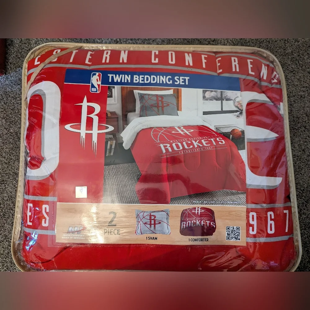 NBA Houston Rockets Twin Bedding Set - Picture 1 of 4